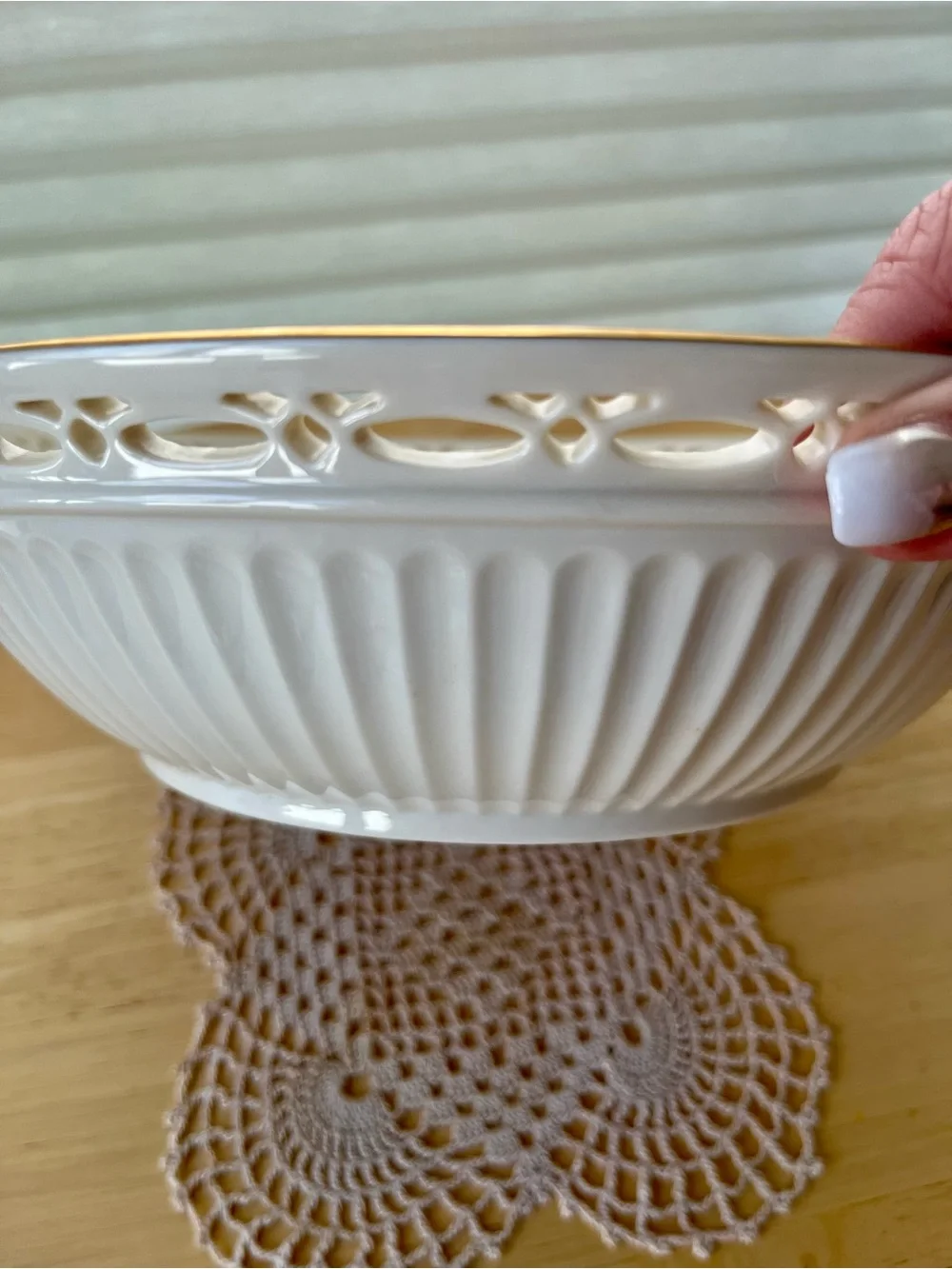 Lenox Three Sectioned Serving Bowl with Gold Trim